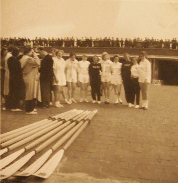 British and Russian competitors at the Women's European Rowing Championships 1954